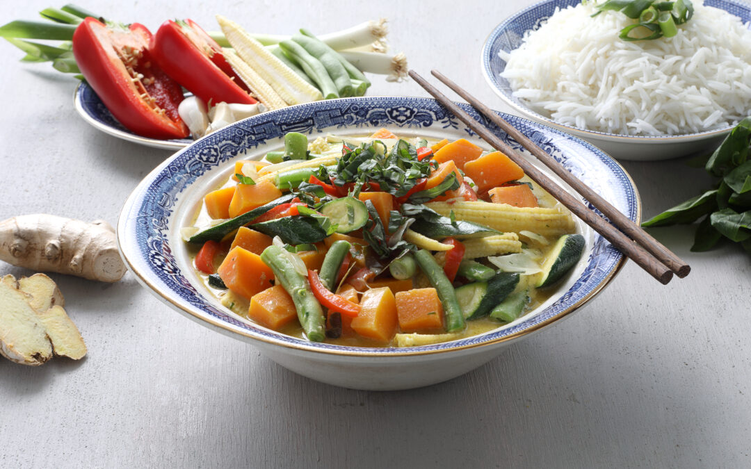 Thai Green Vegetable Curry with Basmati Rice (V)